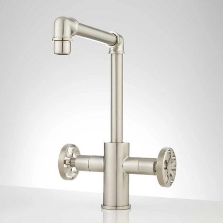 Edison Single Hole Dual-Handle Brass Bathroom Faucet with Pop-Up Drain