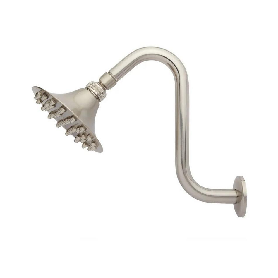 Cambridge Rainfall Nozzle Shower Head - 8" Offset Arm - Brushed Nickel, , large image number 0