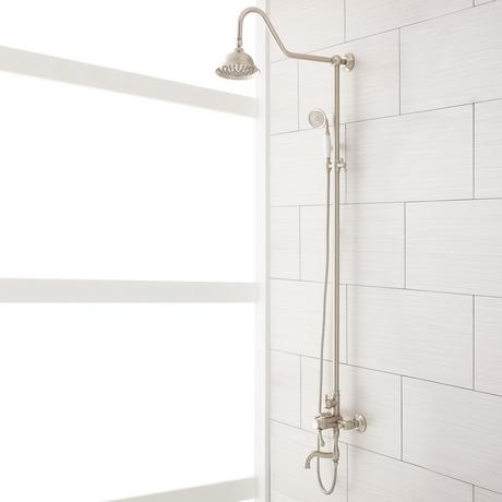 Thermostatic Exposed Pipe Tub and Shower Set with Hand Shower