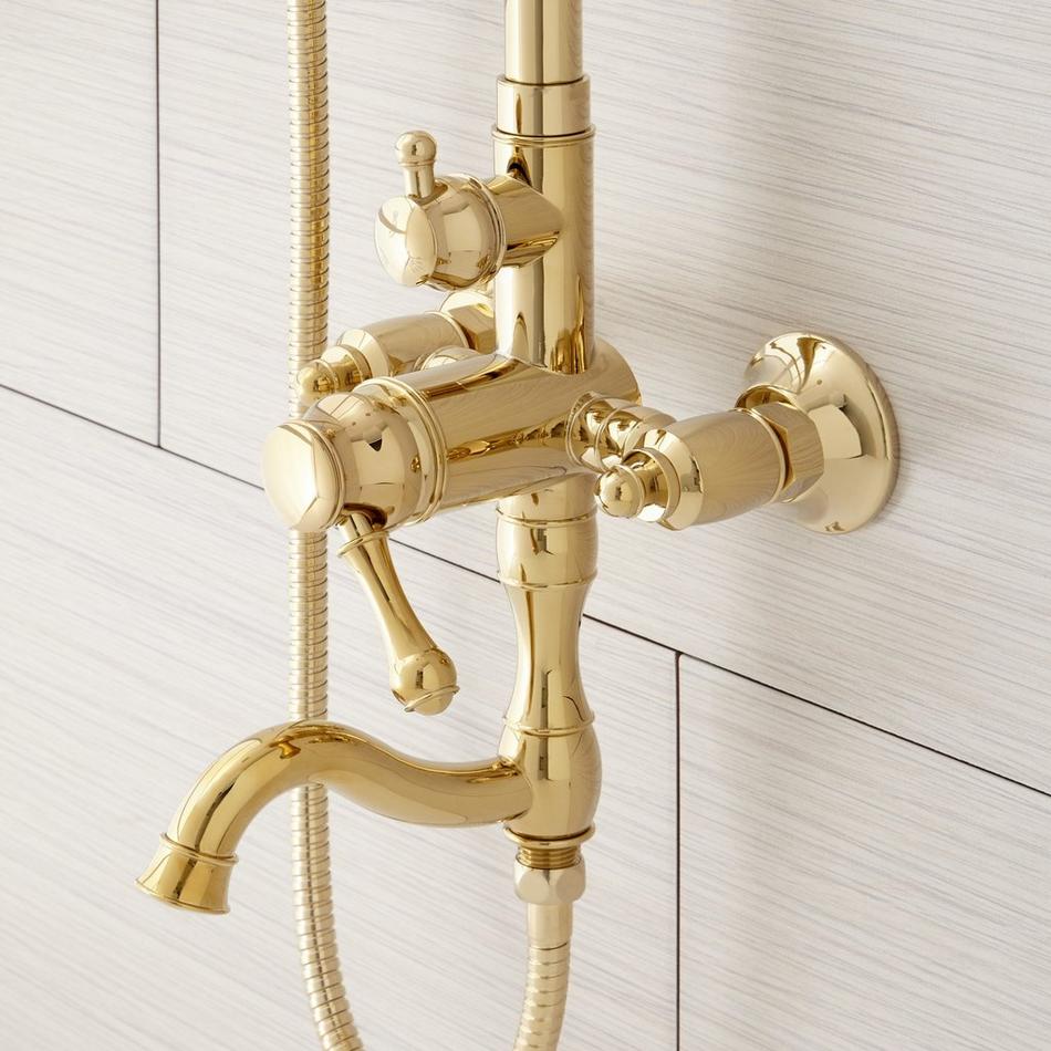 Dolwick Exposed Pipe Shower and Tub Faucet - Polished Brass, , large image number 4