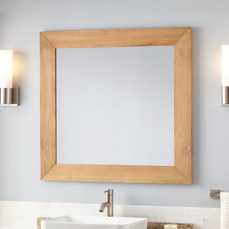 Osa Teak Beveled Mirror - Natural Teak