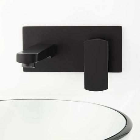 Altus Wall-Mount Bathroom Faucet with Square Base - Black