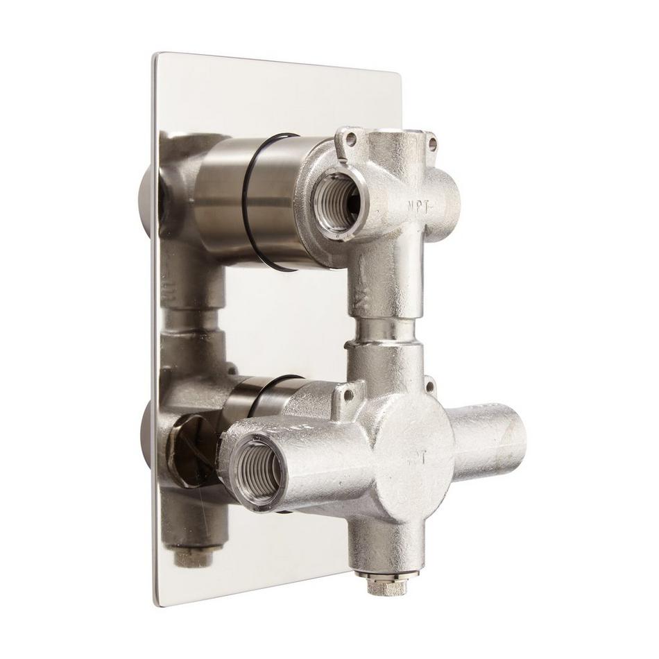 Thermostatic Concealed Mixer with 3-way Diverter - Brushed Nickel, , large image number 1