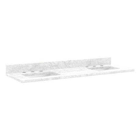 61"x 22" 3cm Marble Vanity Top for Rectangular Undermount Sinks - Carrara