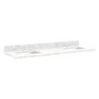 61"x22" 3cm Marble Top for Rectangular Sinks - 36" Centers - 1 Hole - Carrara - White Sink, , large image number 0