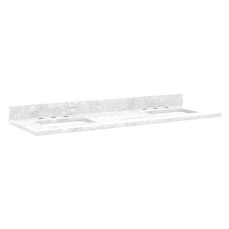 61"x 22" 3cm Marble Vanity Top for Rectangular Undermount Sinks - Carrara