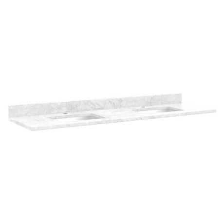 73"x 22" 3cm Marble Vanity Top for Rectangular Undermount Sinks - Carrara