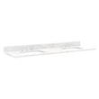 73"x22" 3cm Marble Top for Rectangular Sinks - 36" Centers - 8"- Carrara - White Sink, , large image number 0