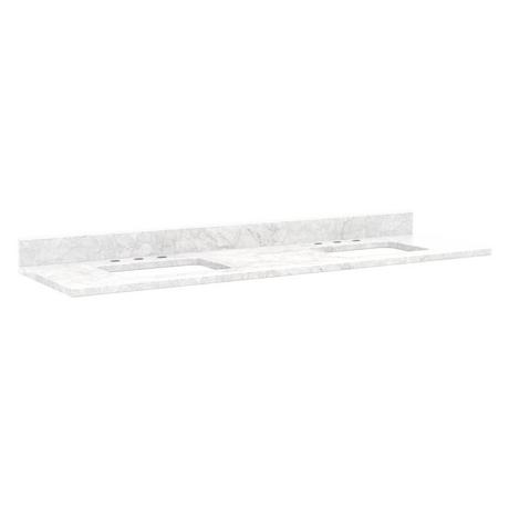 73"x 22" 3cm Marble Vanity Top for Rectangular Undermount Sinks - Carrara