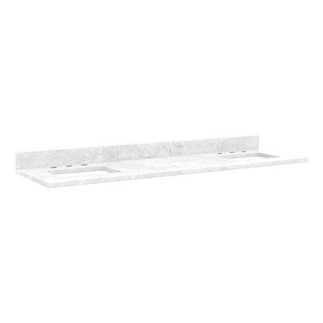 73"x 22" 3cm Marble Vanity Top for Rectangular Undermount Sinks - Carrara