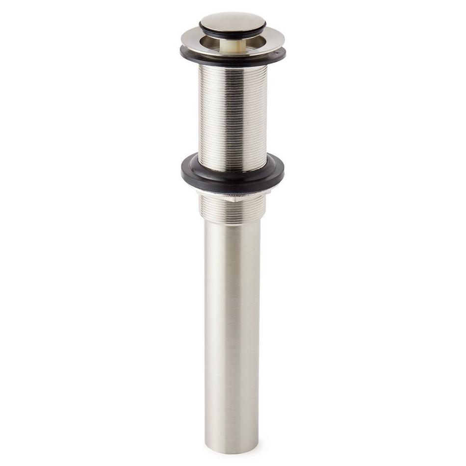 Extended Press Type Pop-Up Bathroom Drain - No Overflow - Brushed Nickel, , large image number 1