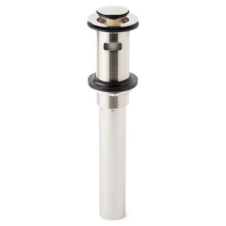 Extended Press Type Pop-Up Bathroom Drain - No Overflow - Polished Nickel