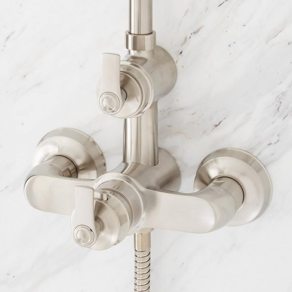 Cooper Thermostatic Exposed Pipe Shower with Hand Shower - Brushed Nickel, , large image number 3