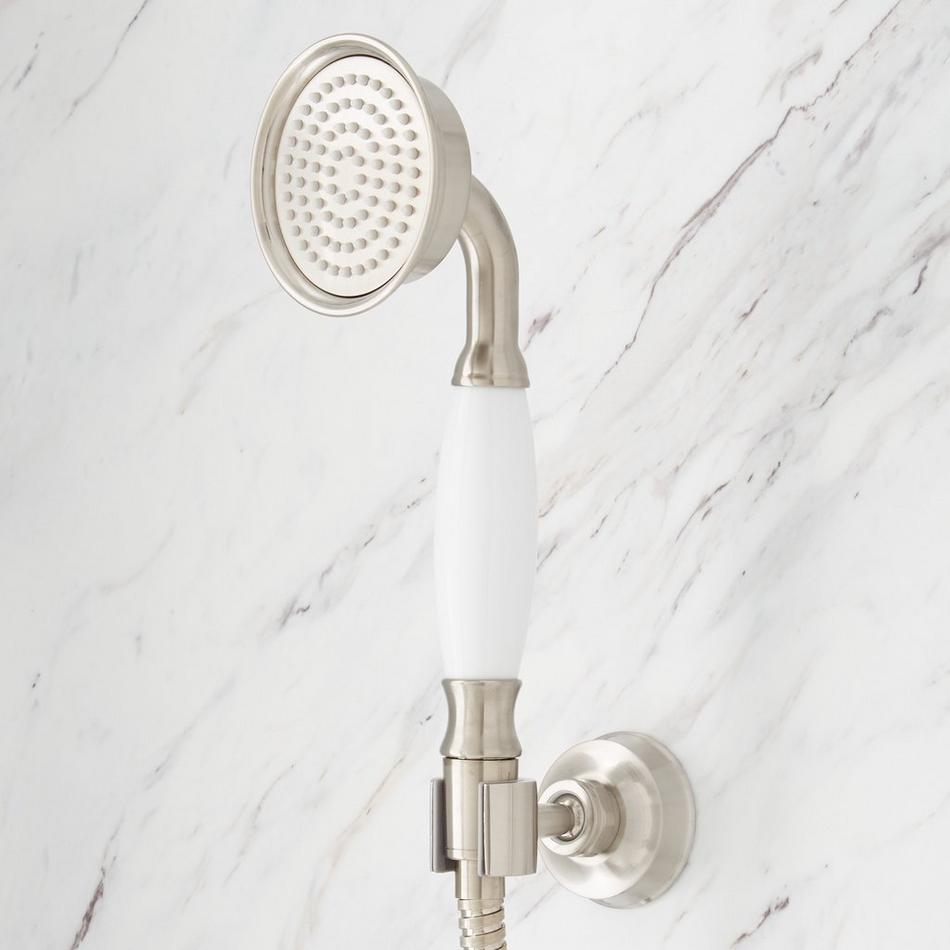 Cooper Thermostatic Exposed Pipe Shower with Hand Shower - Brushed Nickel, , large image number 2