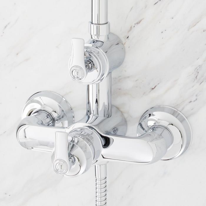 Cooper Thermostatic Exposed Pipe Shower with Hand Shower in Chrome