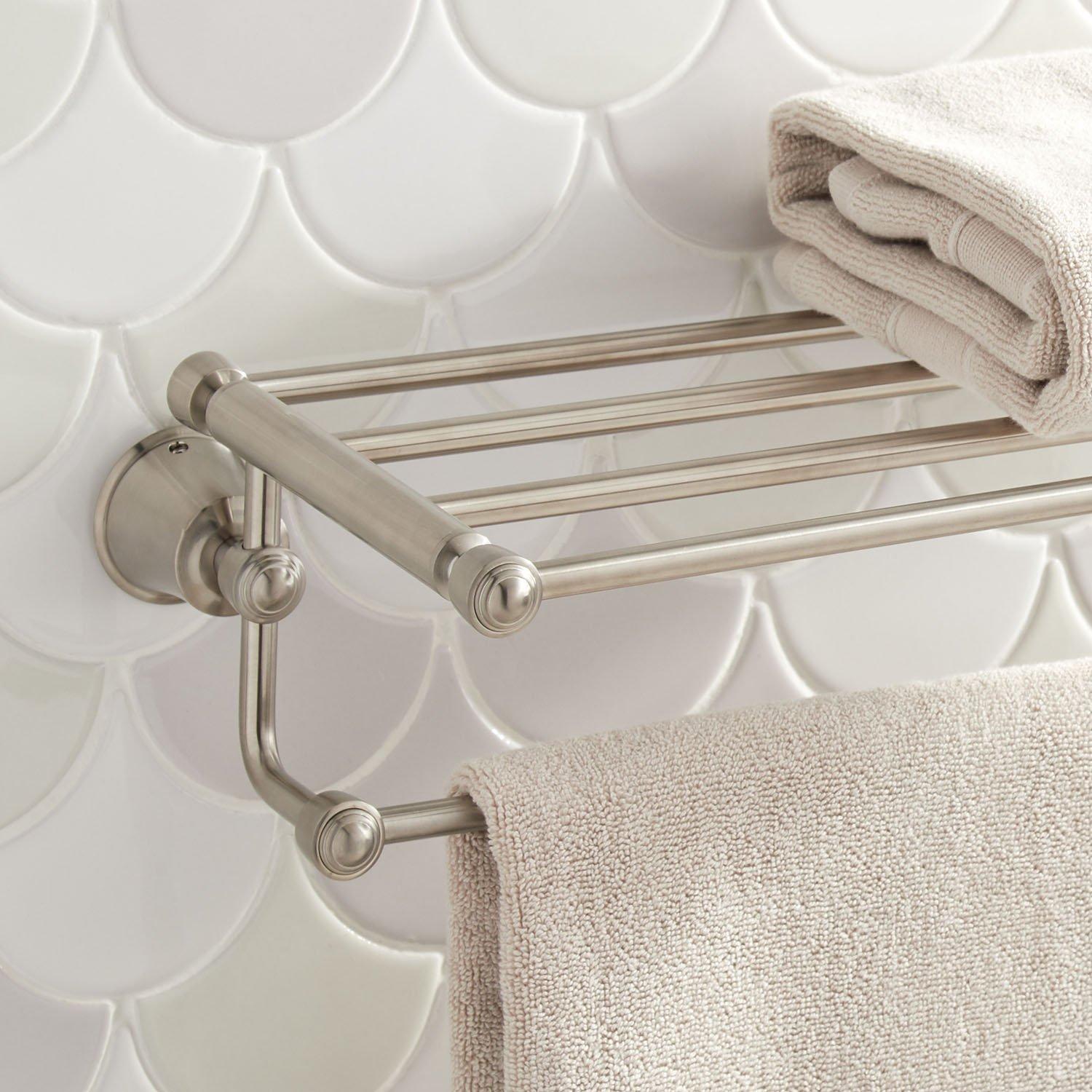 Towel holder best sale with shelf