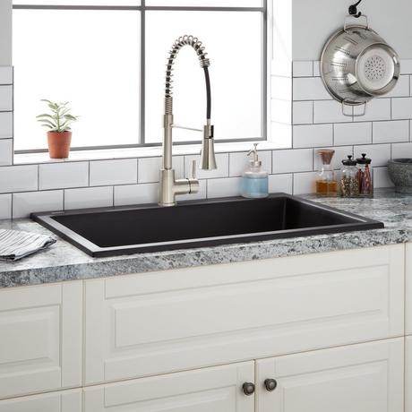 33" Algren Drop-In Granite Composite Sink - Black