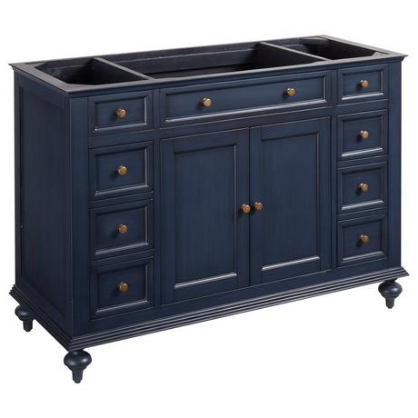 48" Keller Mahogany Vanity - Vintage Navy Blue - Vanity Cabinet Only
