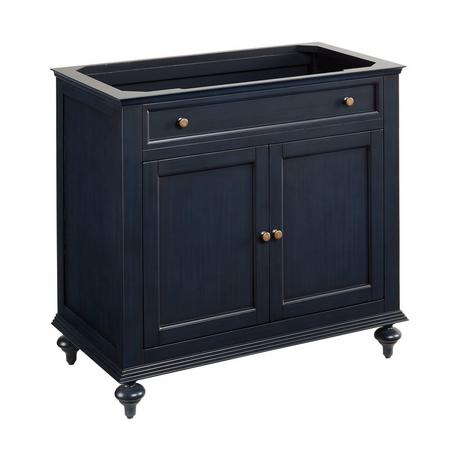 36" Keller Vanity Cabinet -Soft Close Undermount Drawer Slides- Navy Blue