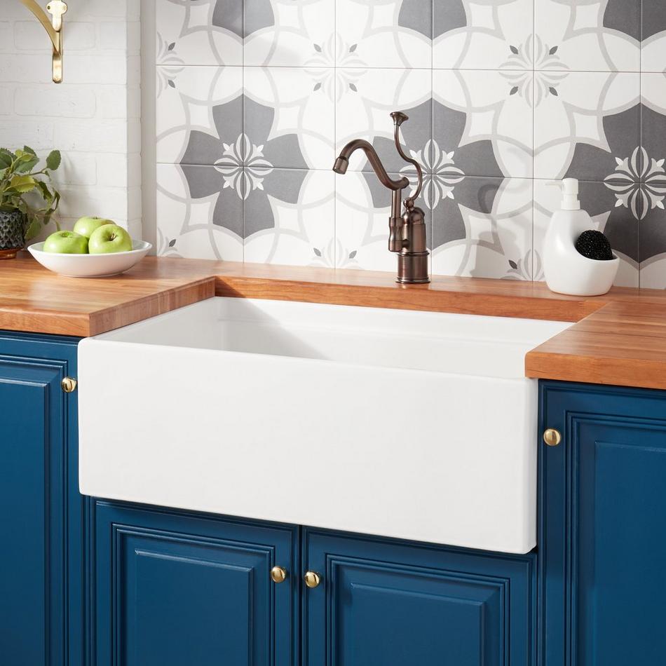 30" Brumfield Fireclay Farmhouse Sink - White, , large image number 2