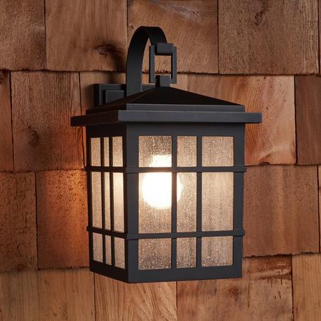 Ambler Outdoor Entrance Wall Sconce - Clear Seeded
