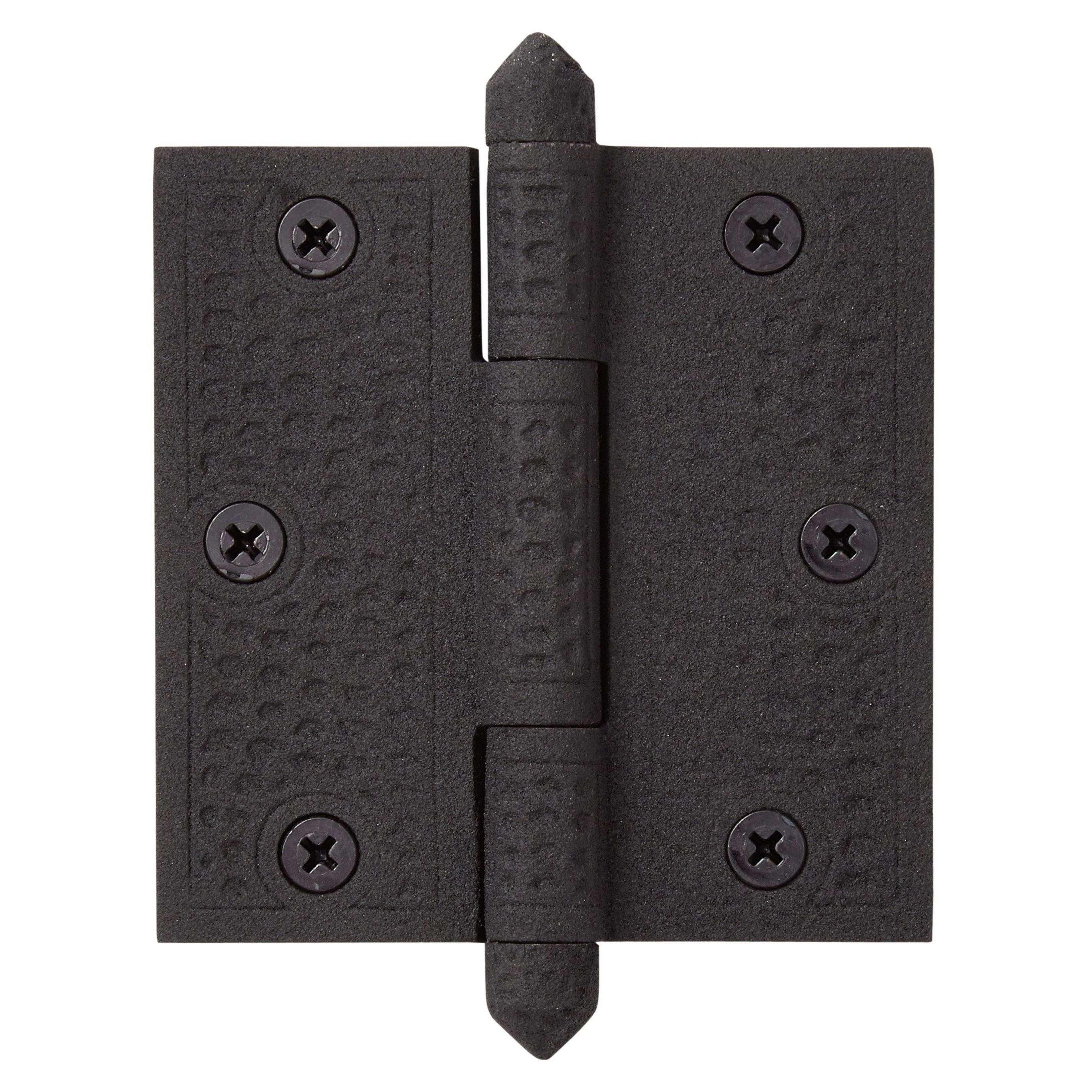 Hammered Cast Iron Door Hinge Black Powder Coat Signature Hardware