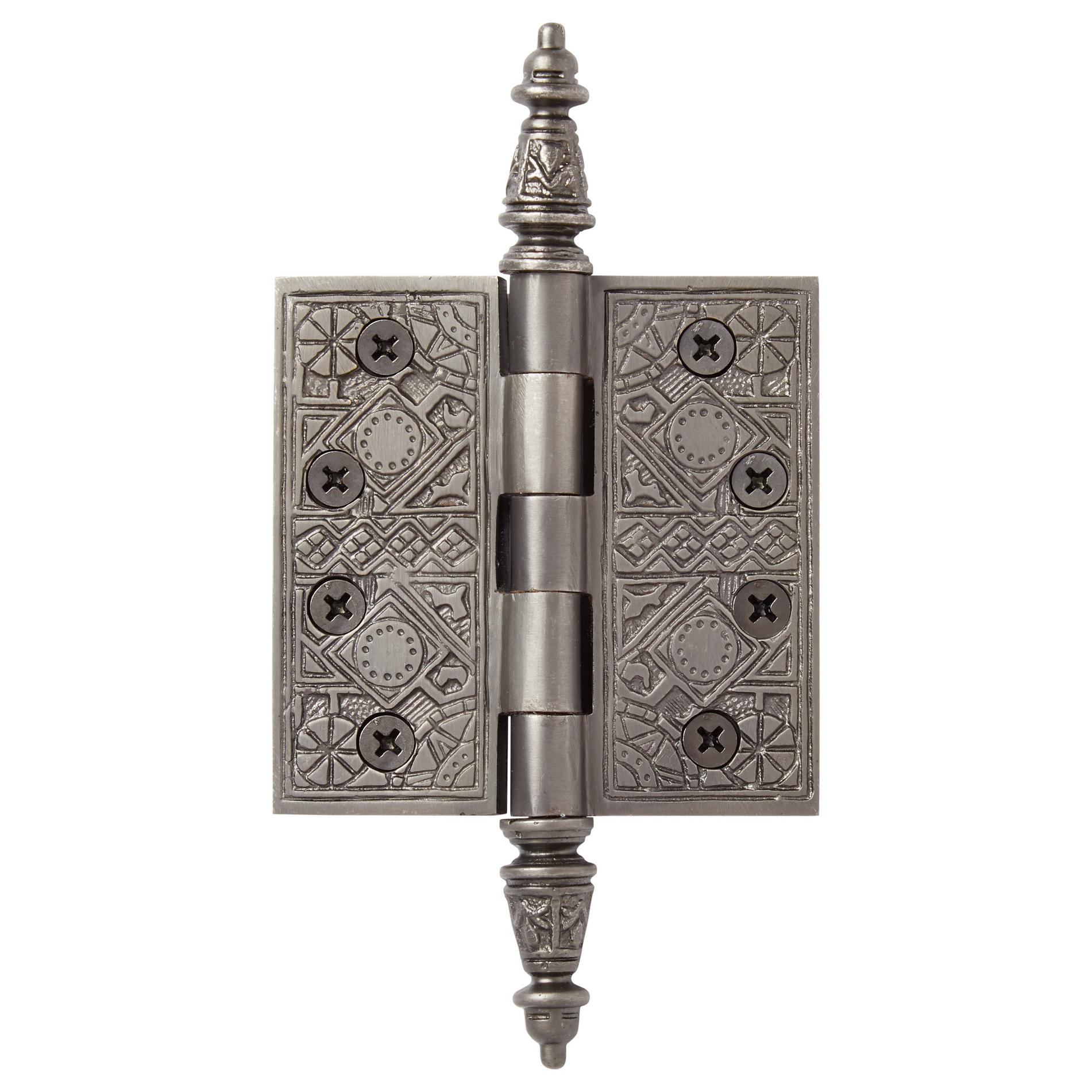 Geometric Solid Brass Door Hinge - Antique Pewter | Signature Hardware