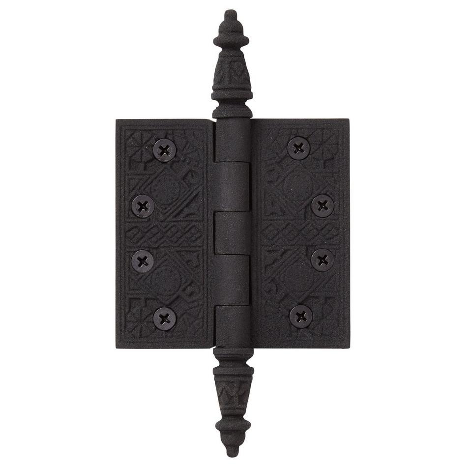 Geometric Cast Iron Door Hinge - Black Powder Coat, , large image number 0