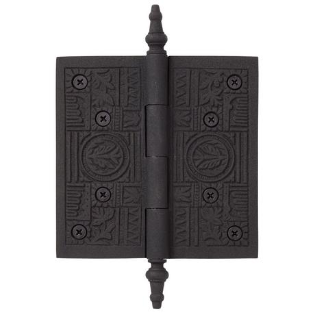 Cast Iron Decorative Door Hinge - Beeswax Iron