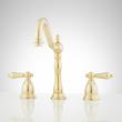 Victorian Widespread Bathroom Faucet - Lever Handles - Polished Brass, , large image number 0