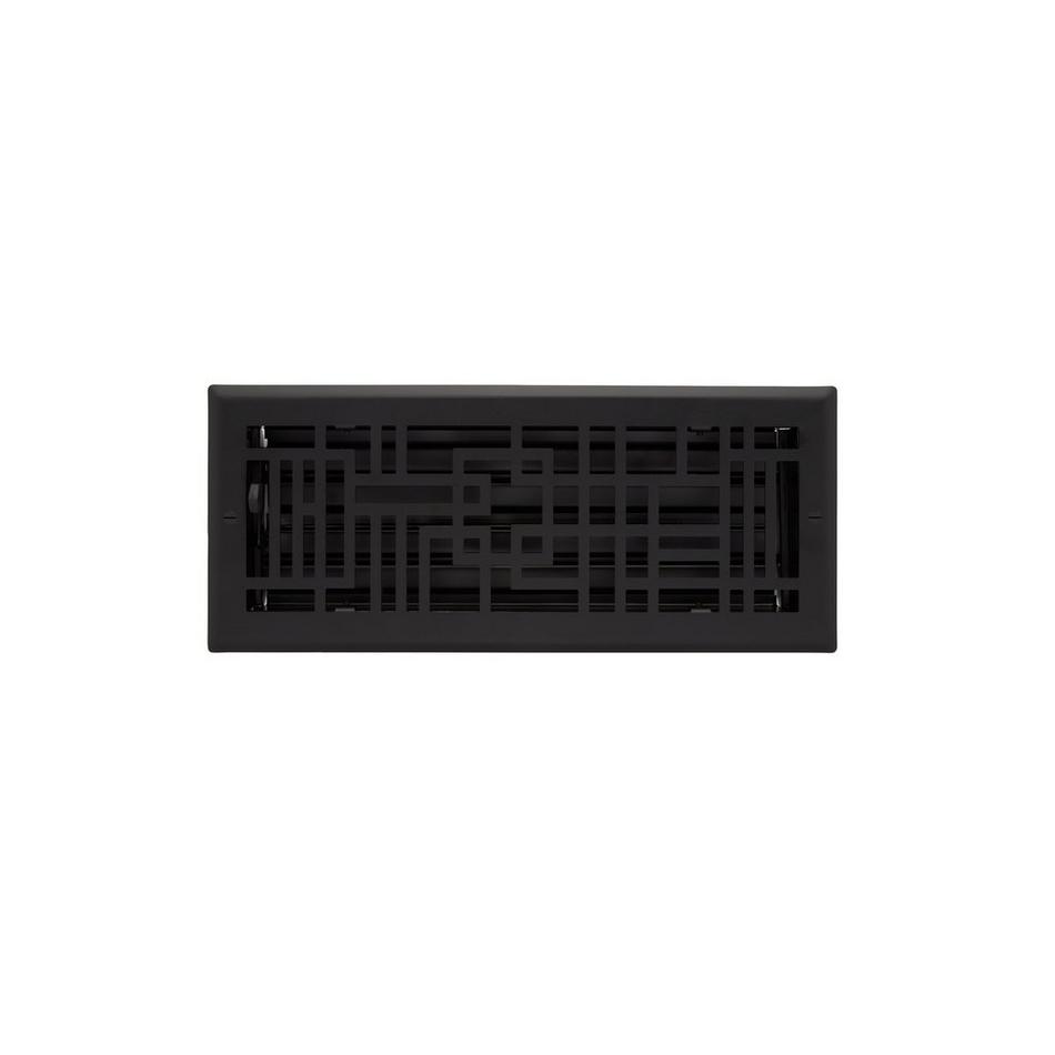 Baer Steel Floor Register - Black 4" x 12" (5-1/4" x 13-3/8" Overall), , large image number 0