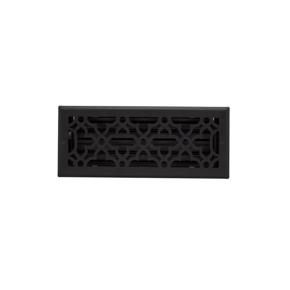 Ballas Steel Floor Register - Black 4" x 10" (5-1/4" x 11-3/8" Overall), , large image number 0