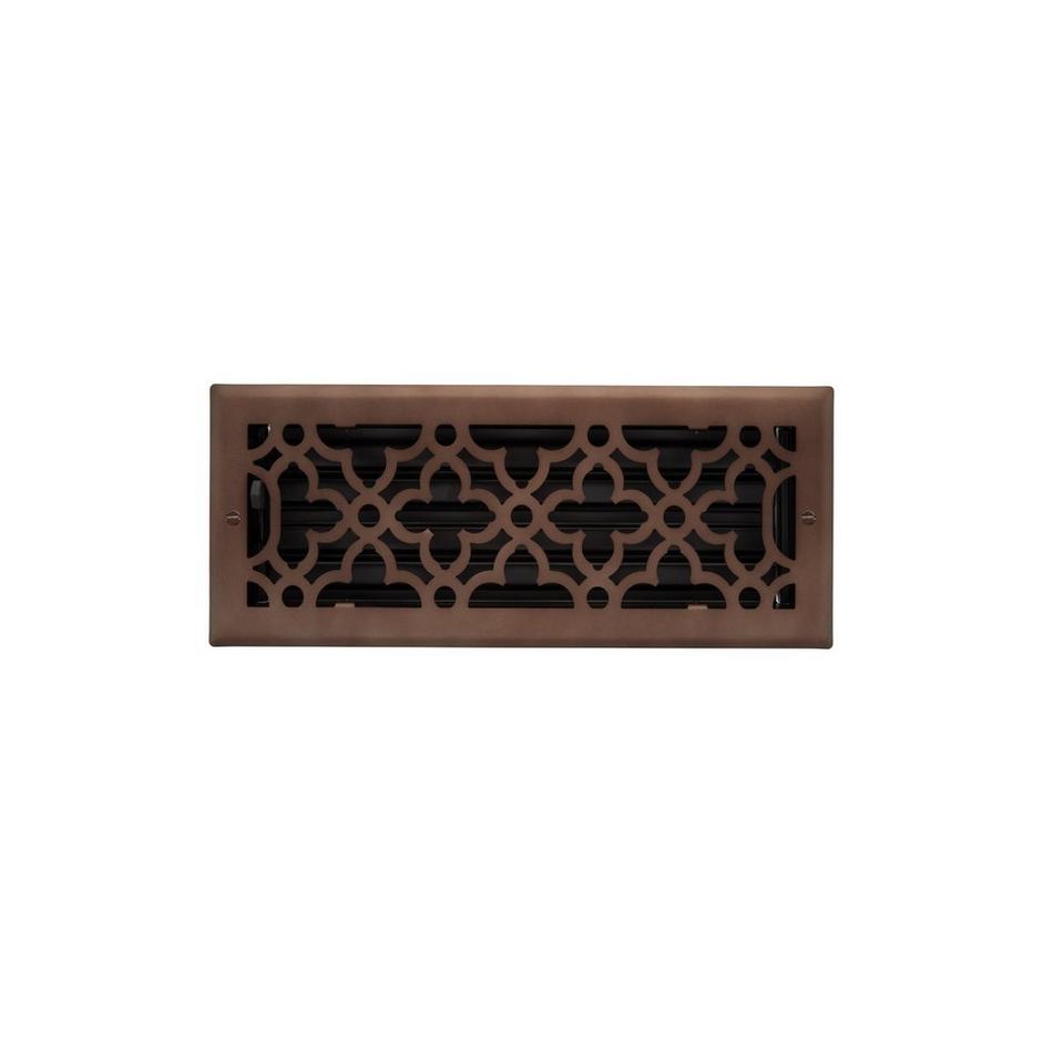 Ballas Steel Floor Register - Oil Rubbed Bronze 4" x 12" (5-1/4" x 13-3/8" Overall), , large image number 0