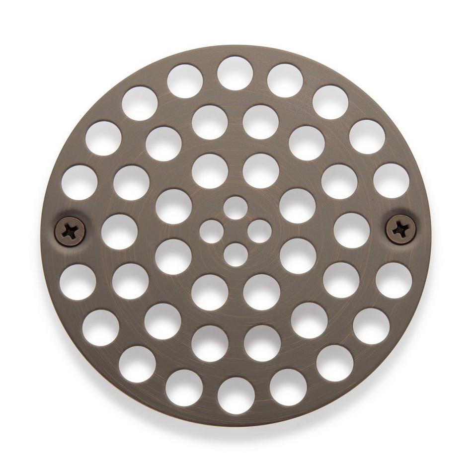 Oatey Round Gry Pvc Shower Drain With 4-3/16 Square Screw-In Chrome Drain  Cover