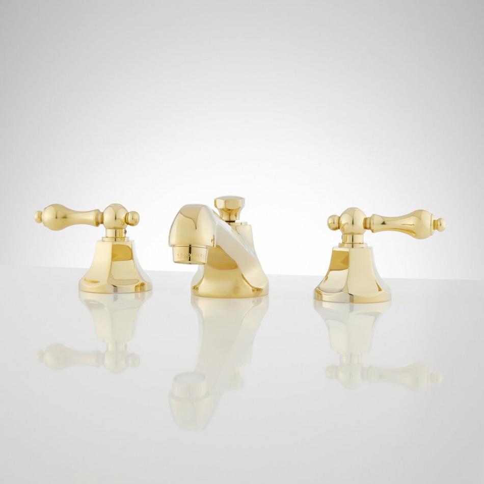 New York Widespread Bathroom Faucet - Lever Handles - Polished Brass, , large image number 0
