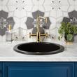 NLA 19" Derin Round Undermount Fireclay Prep Sink - Matte Black, , large image number 0