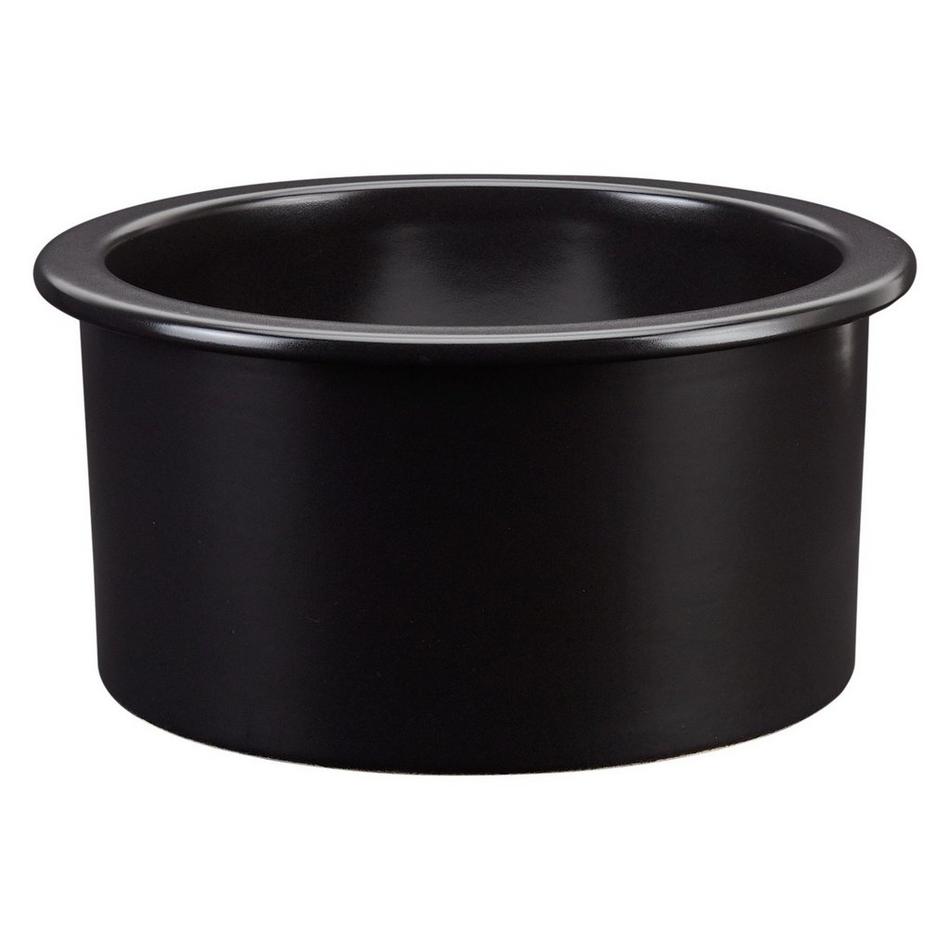 NLA 19" Derin Round Undermount Fireclay Prep Sink - Matte Black, , large image number 3