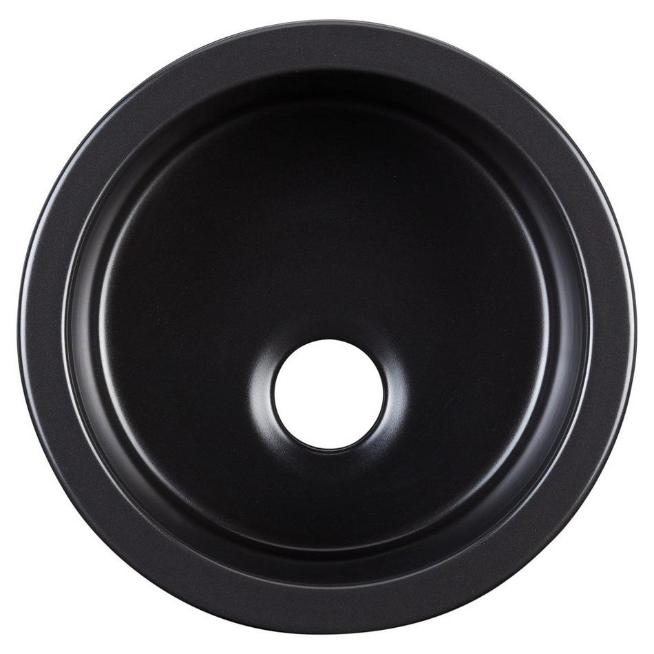 NLA 19" Derin Round Undermount Fireclay Prep Sink - Matte Black, , large image number 4