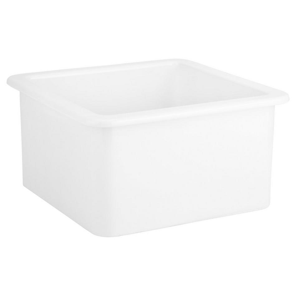 18" Derin Square Drop-In Fireclay Prep Sink - White, , large image number 1
