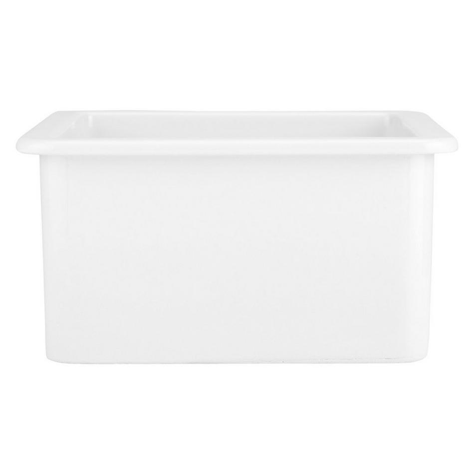 18" Derin Square Drop-In Fireclay Prep Sink - White, , large image number 2