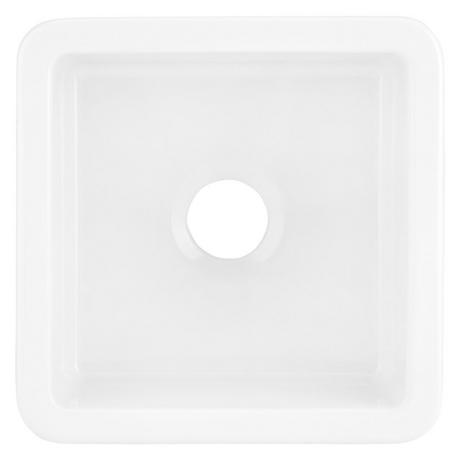 18" Derin Square Drop-In Fireclay Prep Sink - White