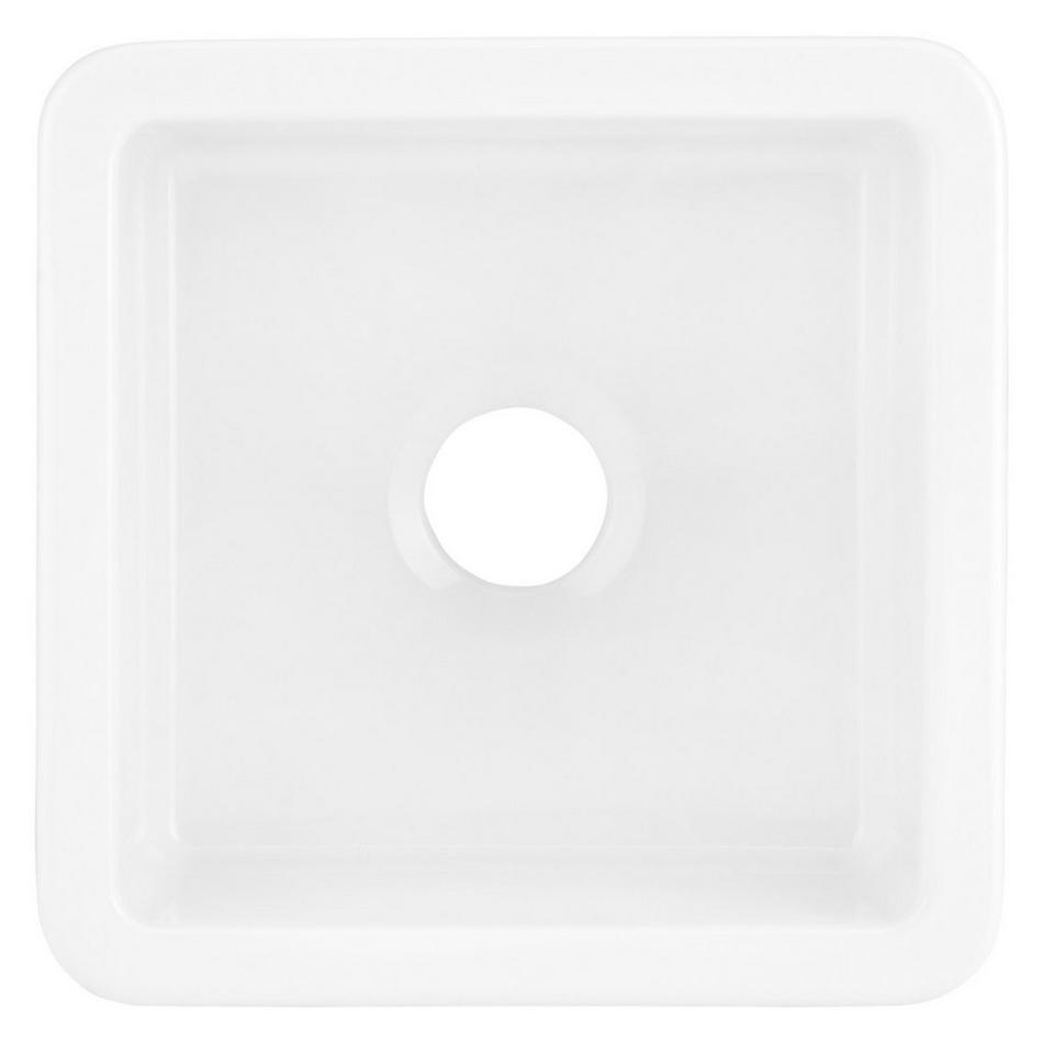 18" Derin Square Undermount Fireclay Prep Sink - White, , large image number 3