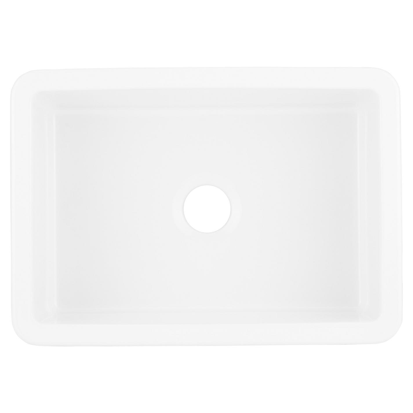 27 Derin Drop In Fireclay Sink White Signature Hardware