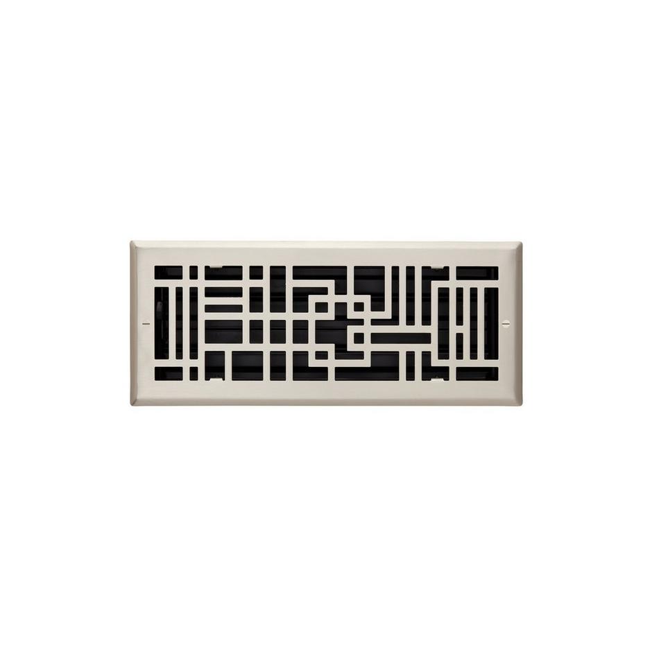 Baer Steel Floor Register - Brushed Nickel 4" x 12" (5-1/4" x 13-3/8" Overall), , large image number 0