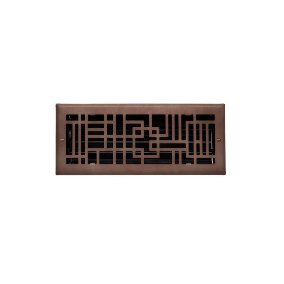 Baer Steel Floor Register - Oil Rubbed Bronze 4" x 12" (5-1/4" x 13-3/8" Overall), , large image number 0