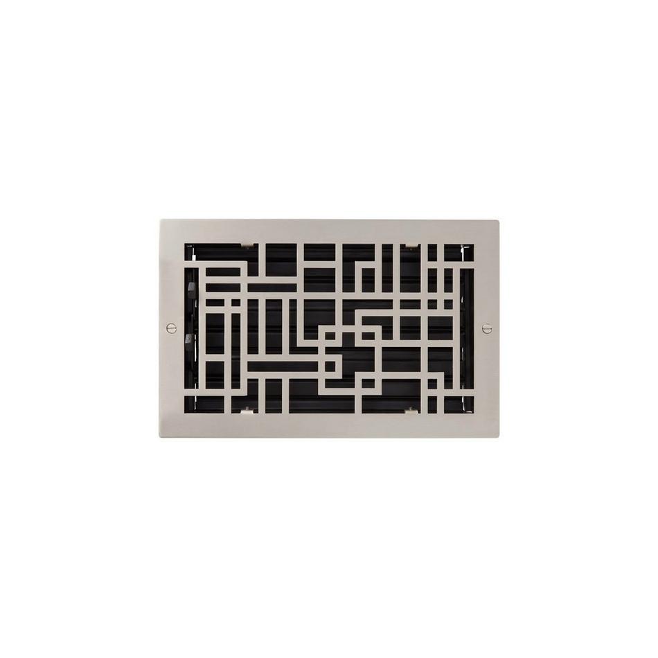 Baer Steel Floor Register - Brushed Nickel 6" x 14" (7-1/4" x 15-3/8" Overall), , large image number 0