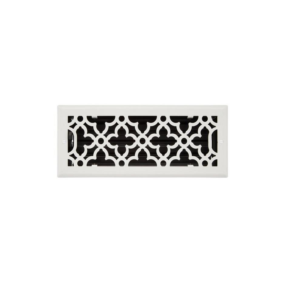 Ballas Steel Floor Register - White  4" x 10" (5-1/4" x 11-3/8" Overall), , large image number 0
