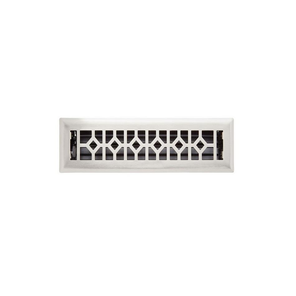 Appert Steel Floor Register - Brushed Nickel 2-1/4" x 12" (3-1/2" x 13-3/8" Overall), , large image number 0