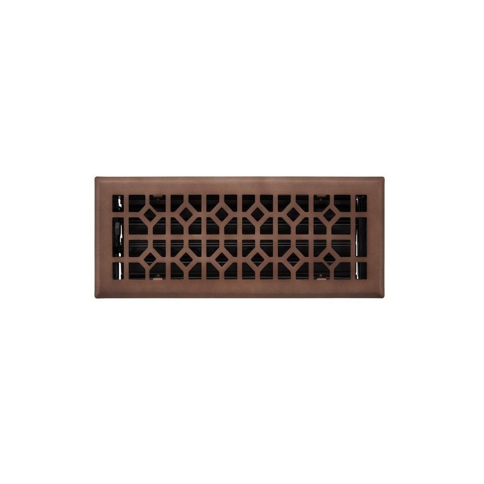 Appert Steel Floor Register - Oil Rubbed Bronze 4" x 10" (5-1/4" x 11-3/8" Overall), , large image number 0