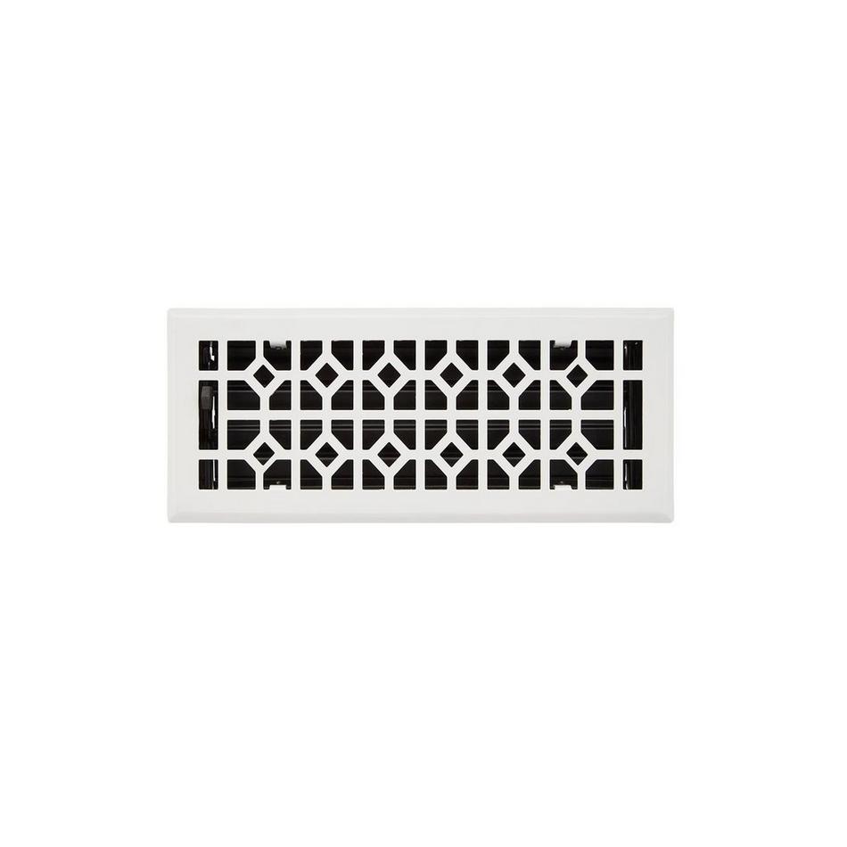 Appert Steel Floor Register - White  4" x 10" (5-1/4" x 11-3/8" Overall), , large image number 0